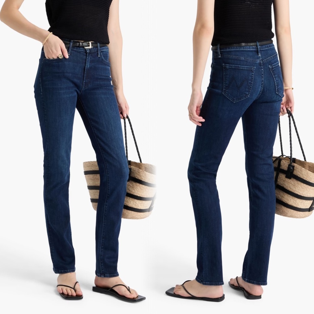 MOTHER The Rascal Cuff “Meet Me at Midnight” Jeans 25 Dark Wash Straight Slim